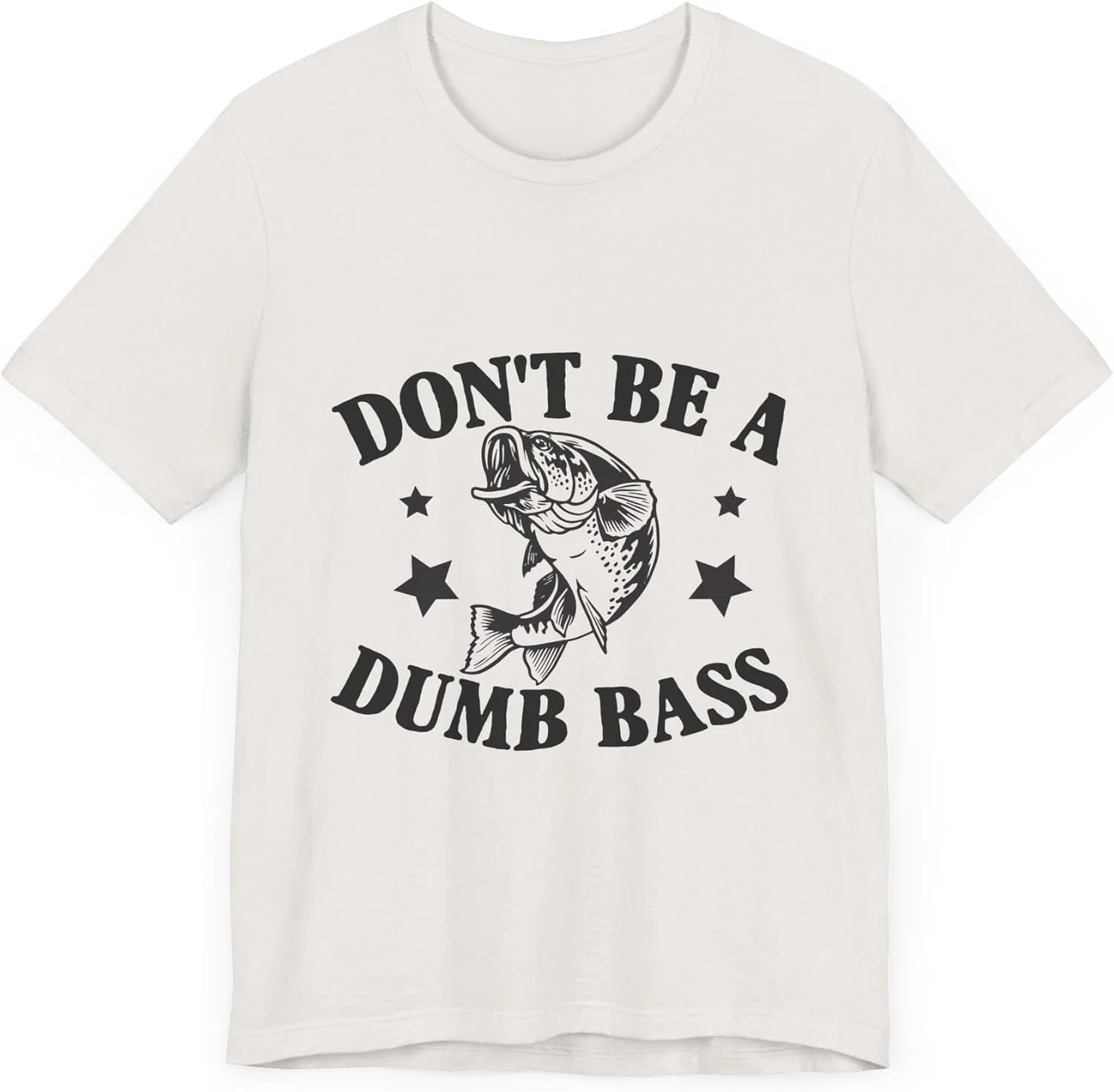Футболка с принтом Don't Be a Dumb Bass Bella Canvas 3001, Vintage White — фото 3