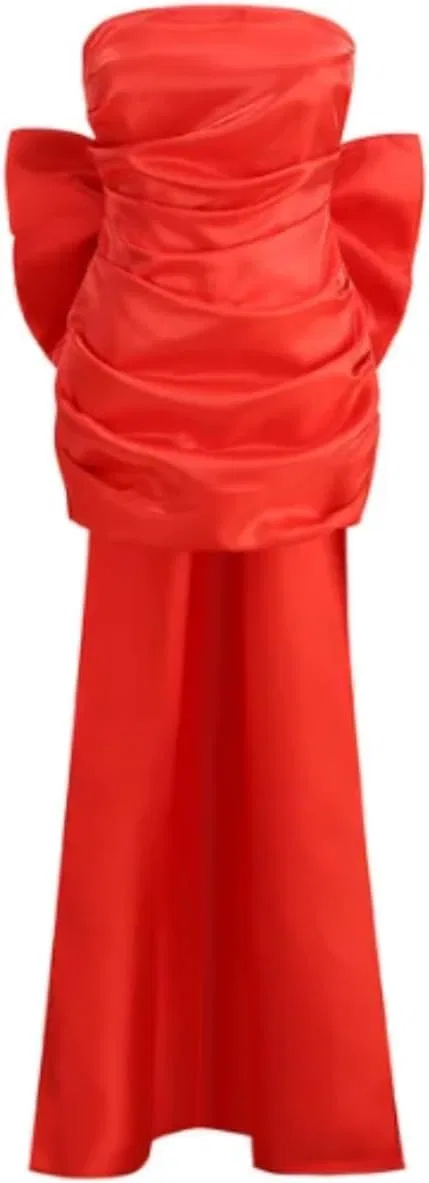 Женское коктейльное платье с бантом Off Shoulder, Red