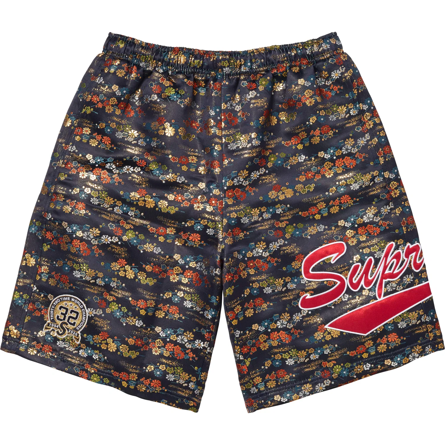 Унисекс шорты с цветочным жаккардом Supreme, Marine Blue
