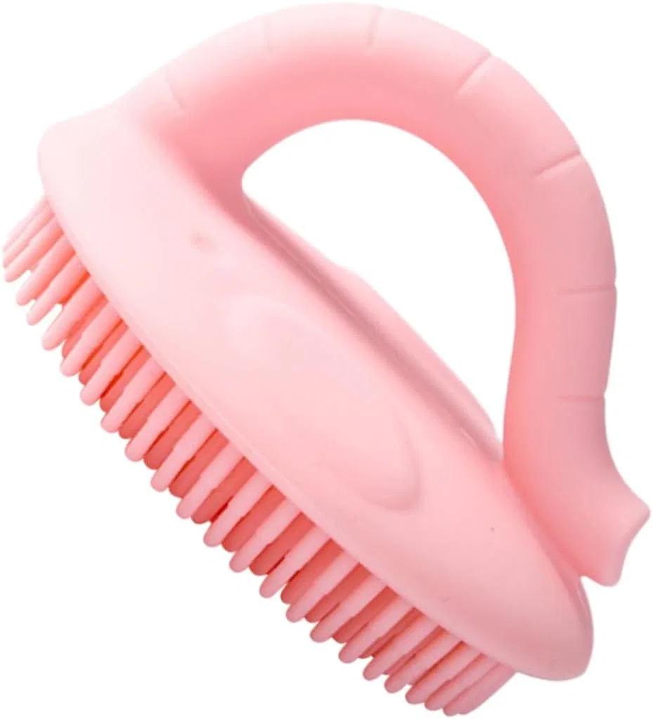 Силиконовая щетка для душа SHOWERORO, 9.5x8.4x5.7 см, 70 г, Pink