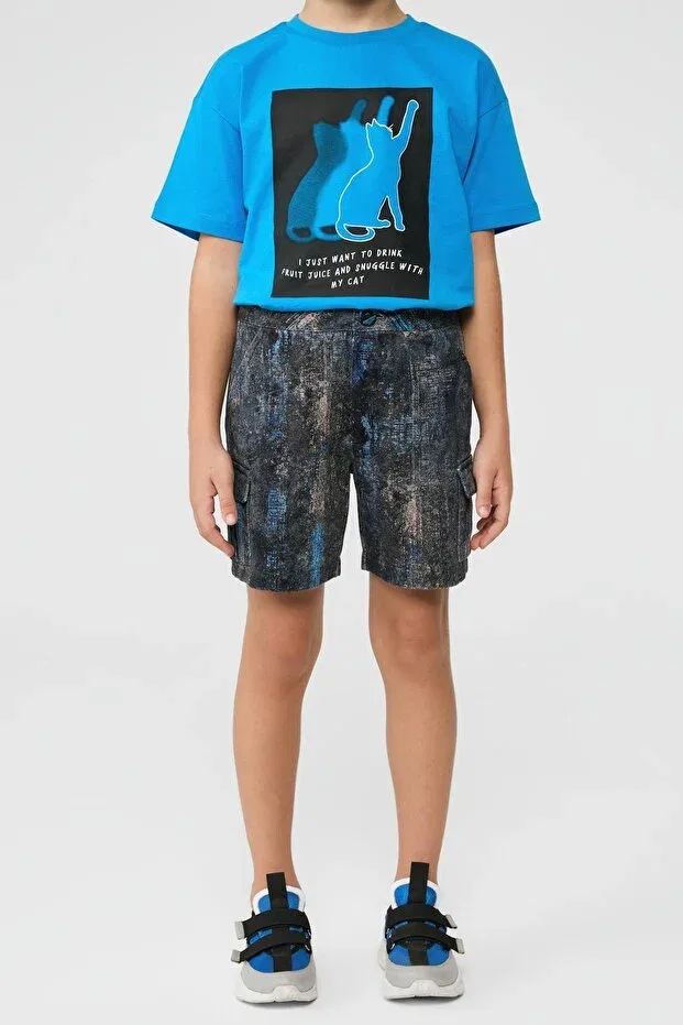Детские шорты для мальчиков с принтом Nbt Jeans, Patterned — фото 2
