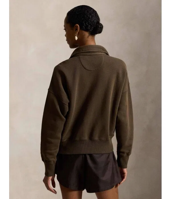 Женская толстовка на молнии с капюшоном Polo Ralph Lauren, коричневый — фото 3