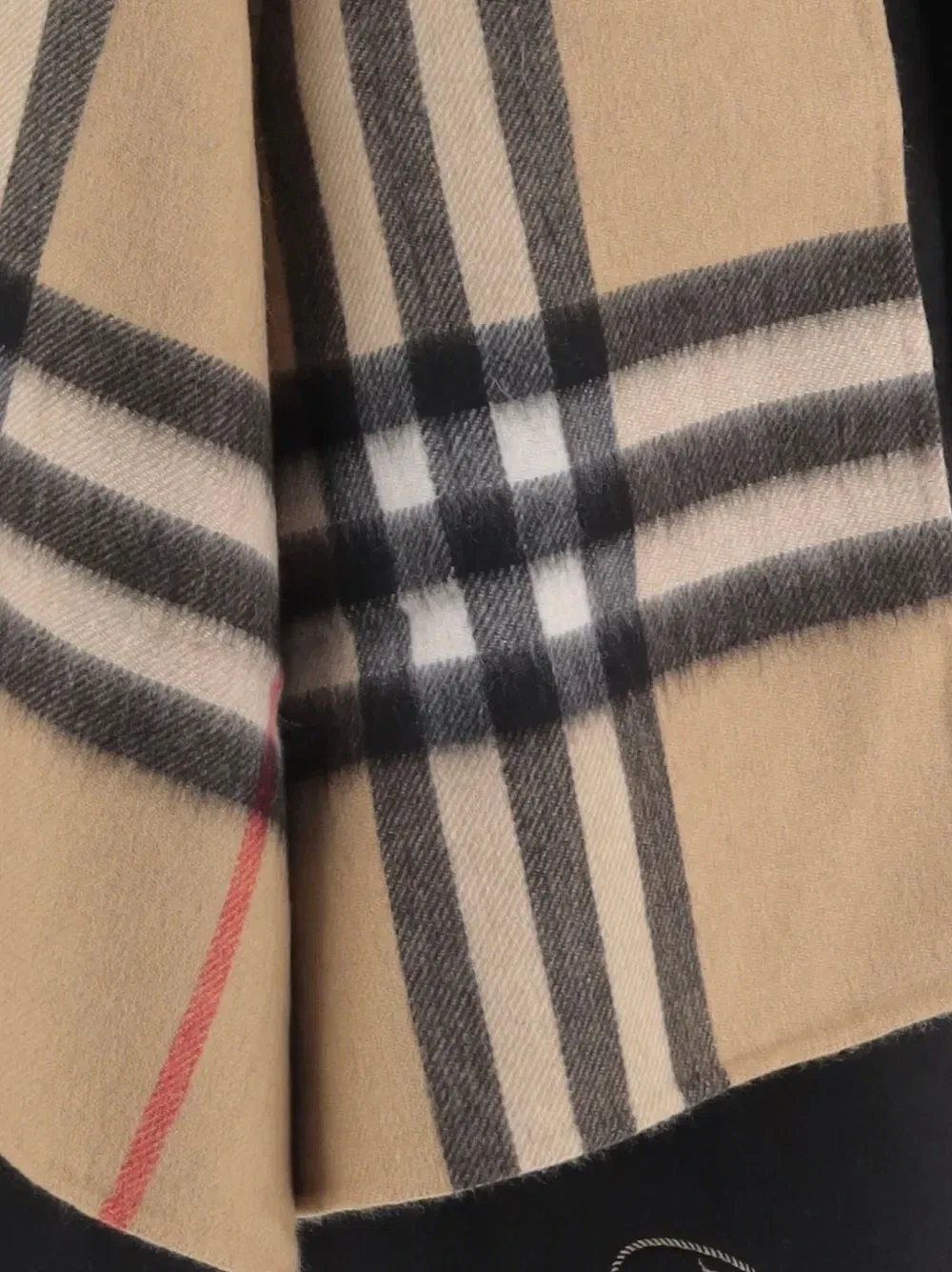 Накидка с капюшоном и рисунком в клетку, двусторонняя BURBERRY, черный — фото 3