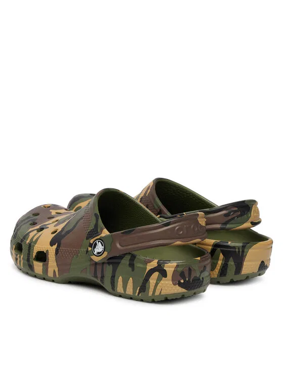 Шлепанцы Classic Camouflage Clog Crocs, зеленый — фото 3
