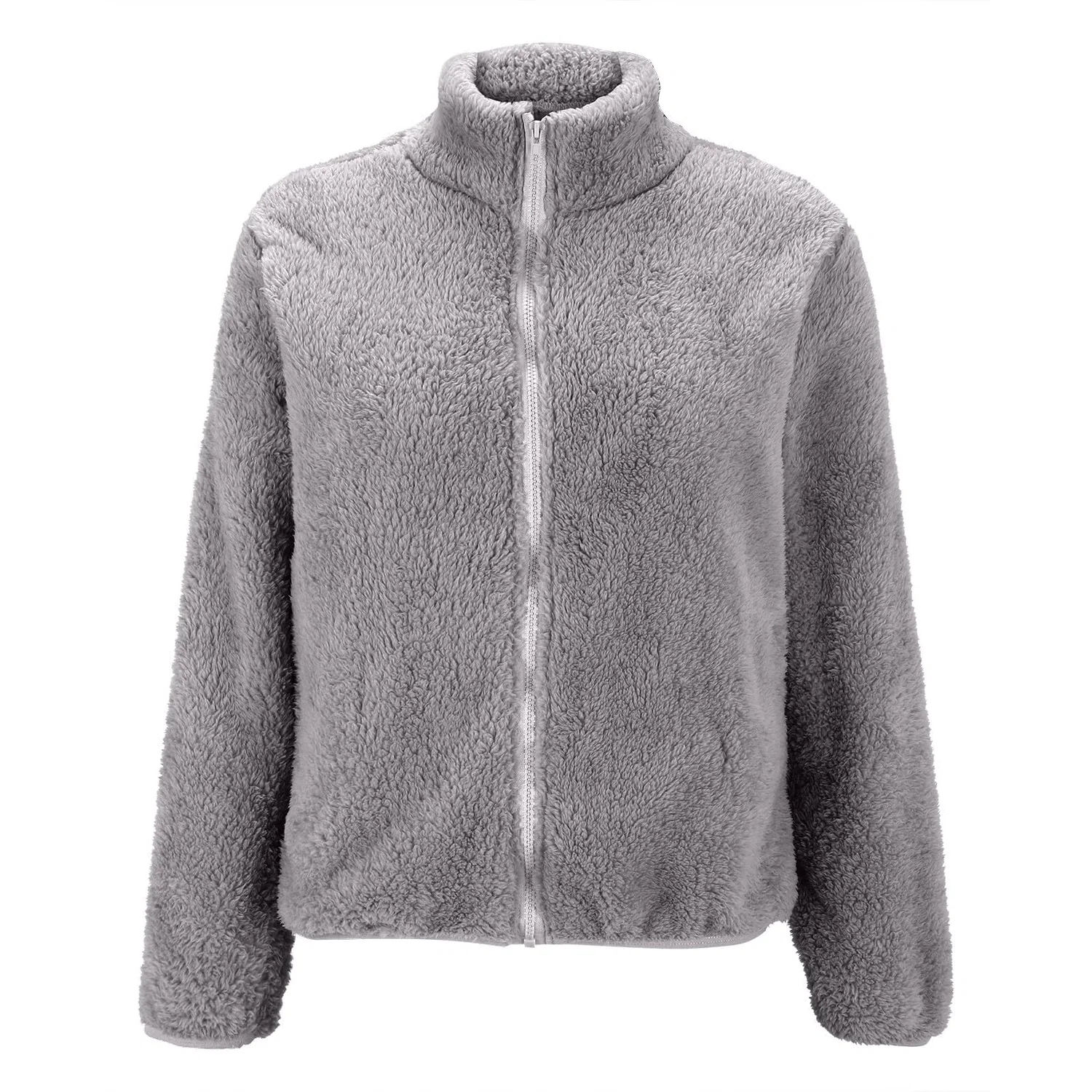 Женское утеплённое пальто с флисовой подкладкой Fleece Jackets for Women, Grey — фото 3