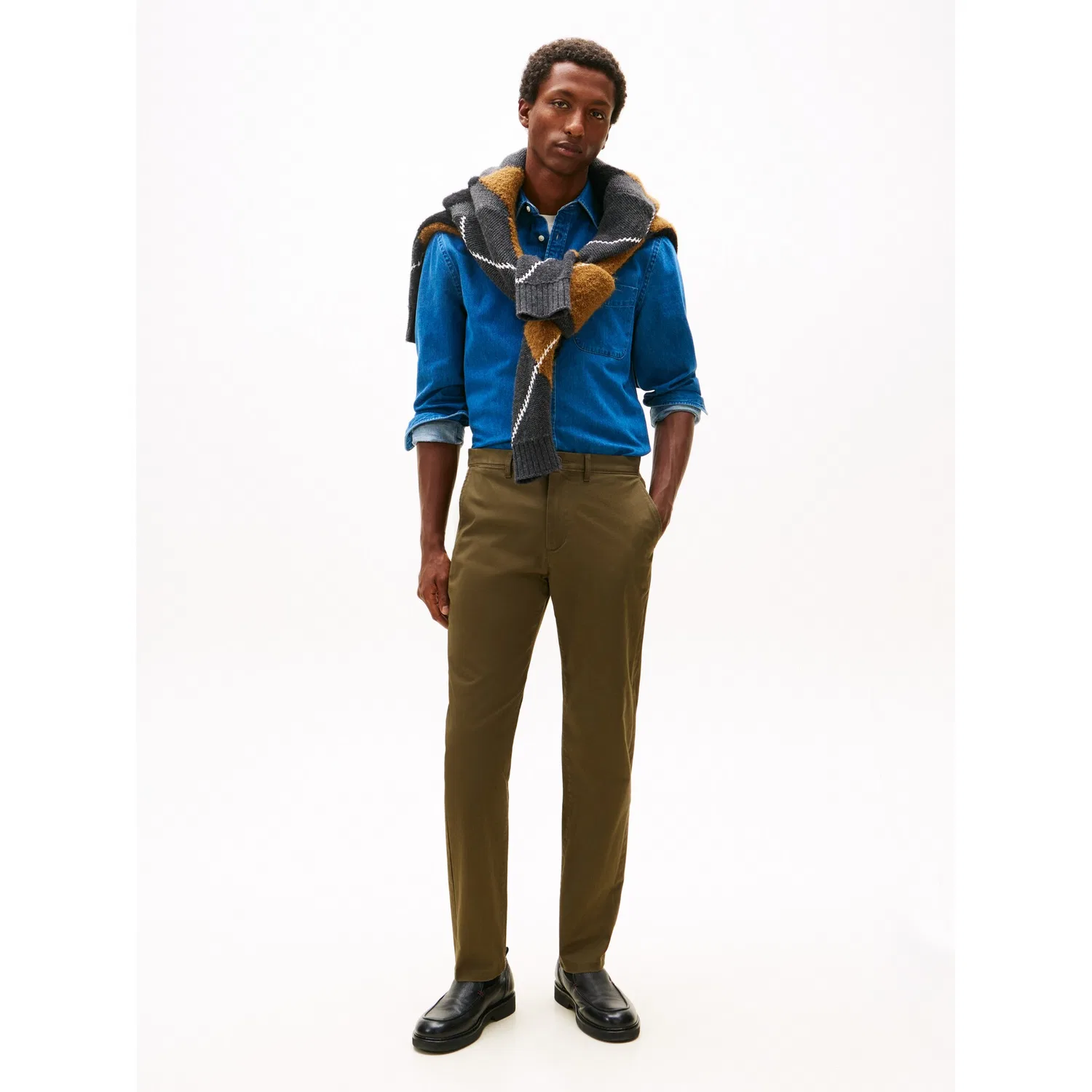 Мужские чиносы с tapered leg Tommy Hilfiger, Army Green — фото 2