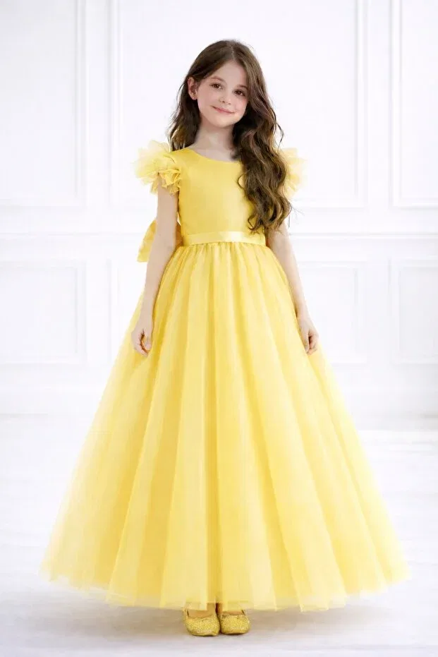 Детское платье для девочек с длиной миди Madyabutik, Yellow