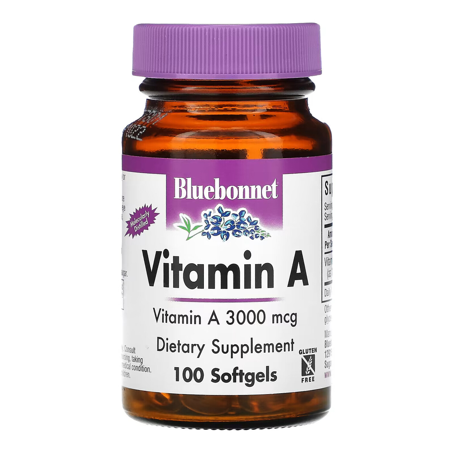 

Bluebonnet Nutrition, витамин A, 3000 мкг, 100 капсул