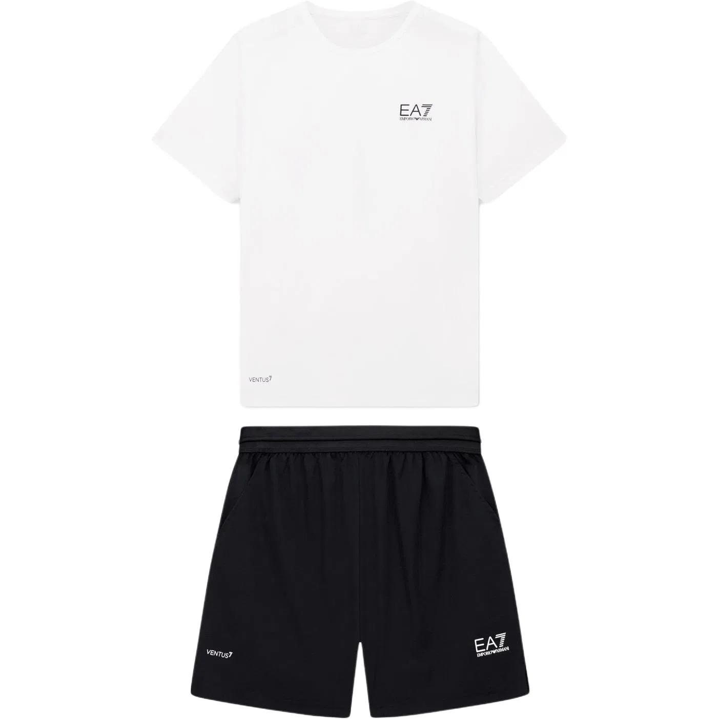 Мужской спортивный комплект с принтом EMPORIO ARMANI, White/Black