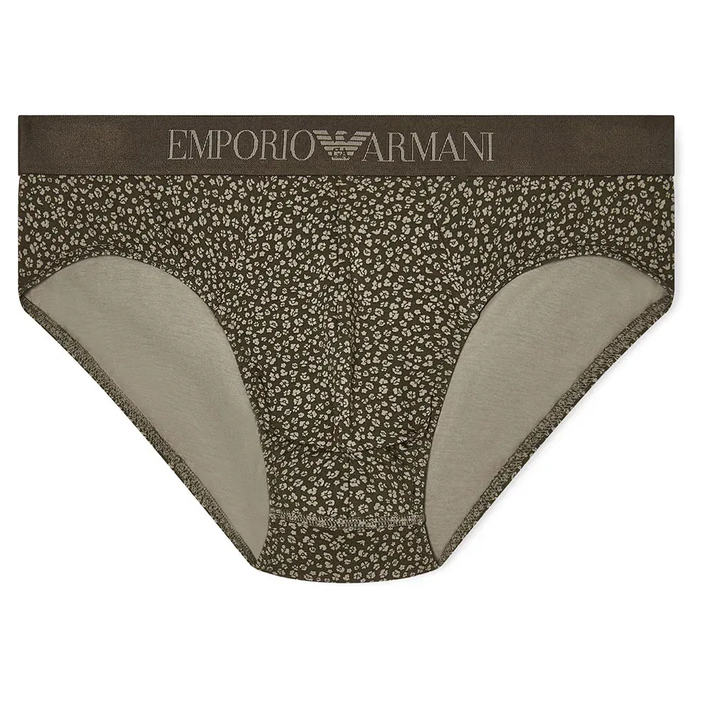 Мужские трусы-слипы из хлопка с принтом Emporio armani, Brown — фото 2