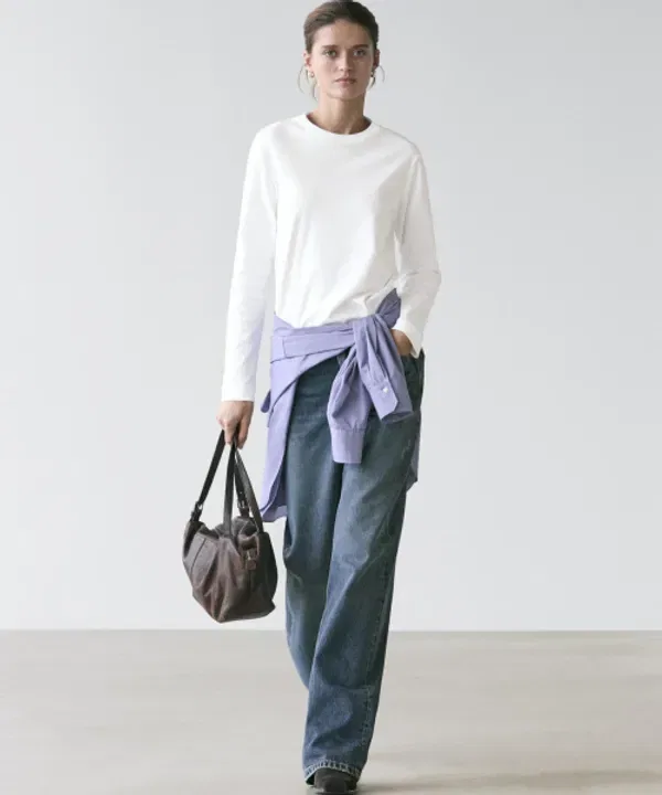 Футболка с длинным рукавом из 100% хлопка, Massimo Dutti — фото 2