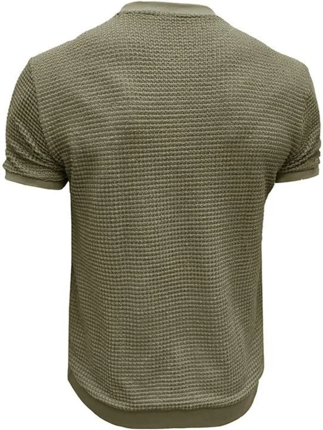 Мужская футболка с вафельной текстурой, Crewneck Pullover, Army Green — фото 3