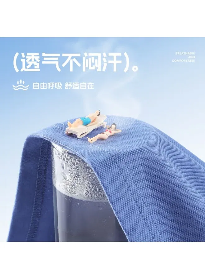 Футболка с принтом животных, хлопковая, Jeanswest, джинсово-синий — фото 4