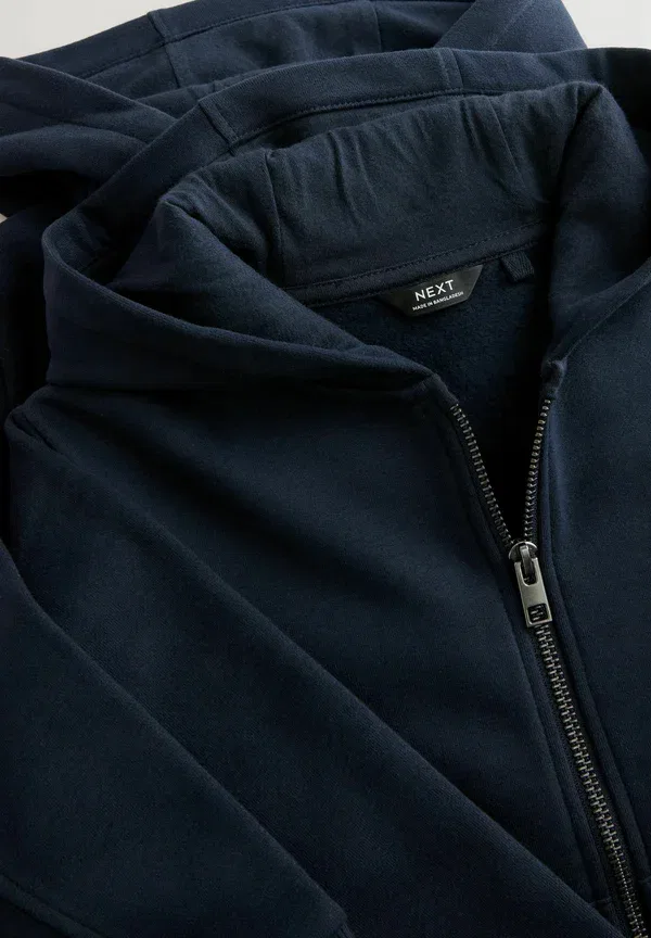Толстовка с капюшоном из хлопка и полиэстера Regular fit - through hoodie 2 pack - zip-up sweatshirt Next, темно-синий — фото 2