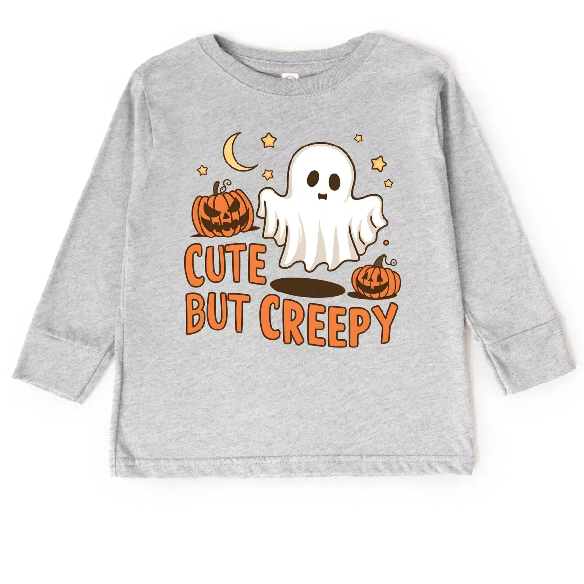 Детский лонгслив с принтом Cute But Creepy Ghost The Juniper Shop, Natural