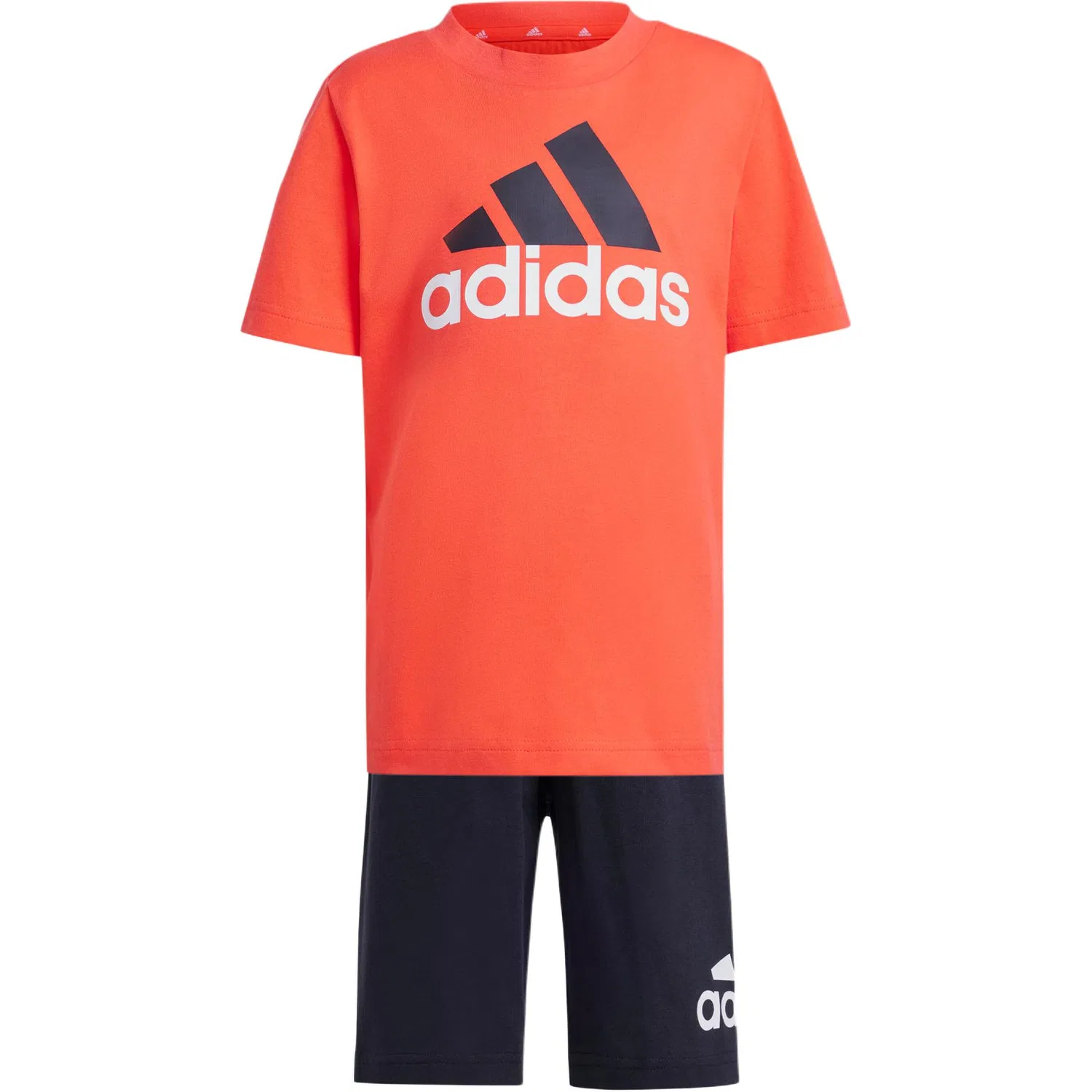 Детский комплект из футболки и шорт с длинным рукавом Adidas, Light Red Top/Black Shorts