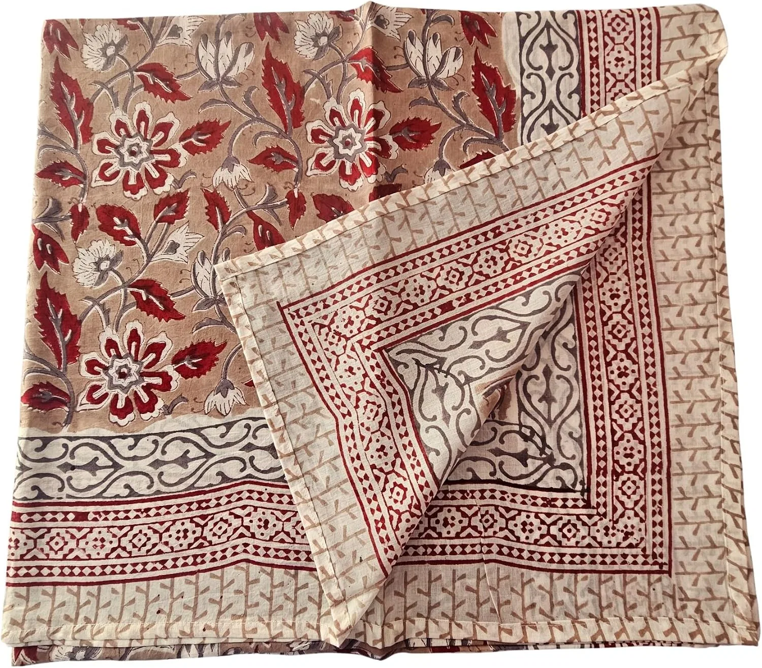 Женский парео-саронг с флористическим принтом Hand Block Printed Cotton, Multicolor — фото 4