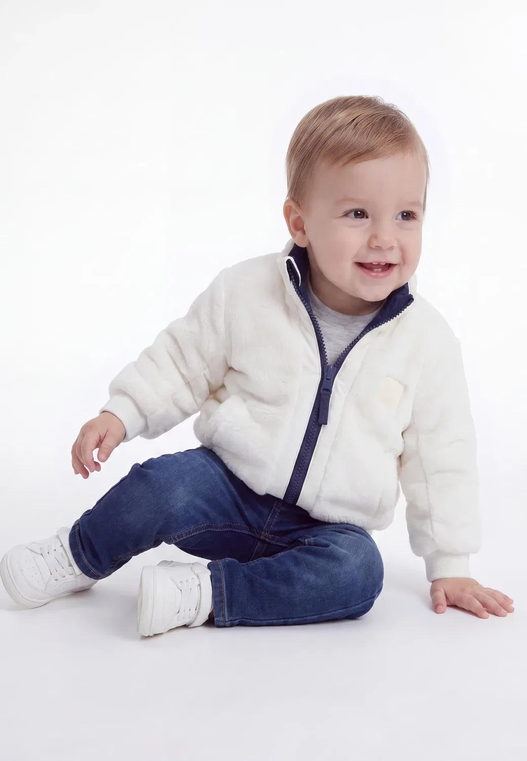 Двусторонняя пуховая куртка - легкая куртка Boss Kidswear, Ivory