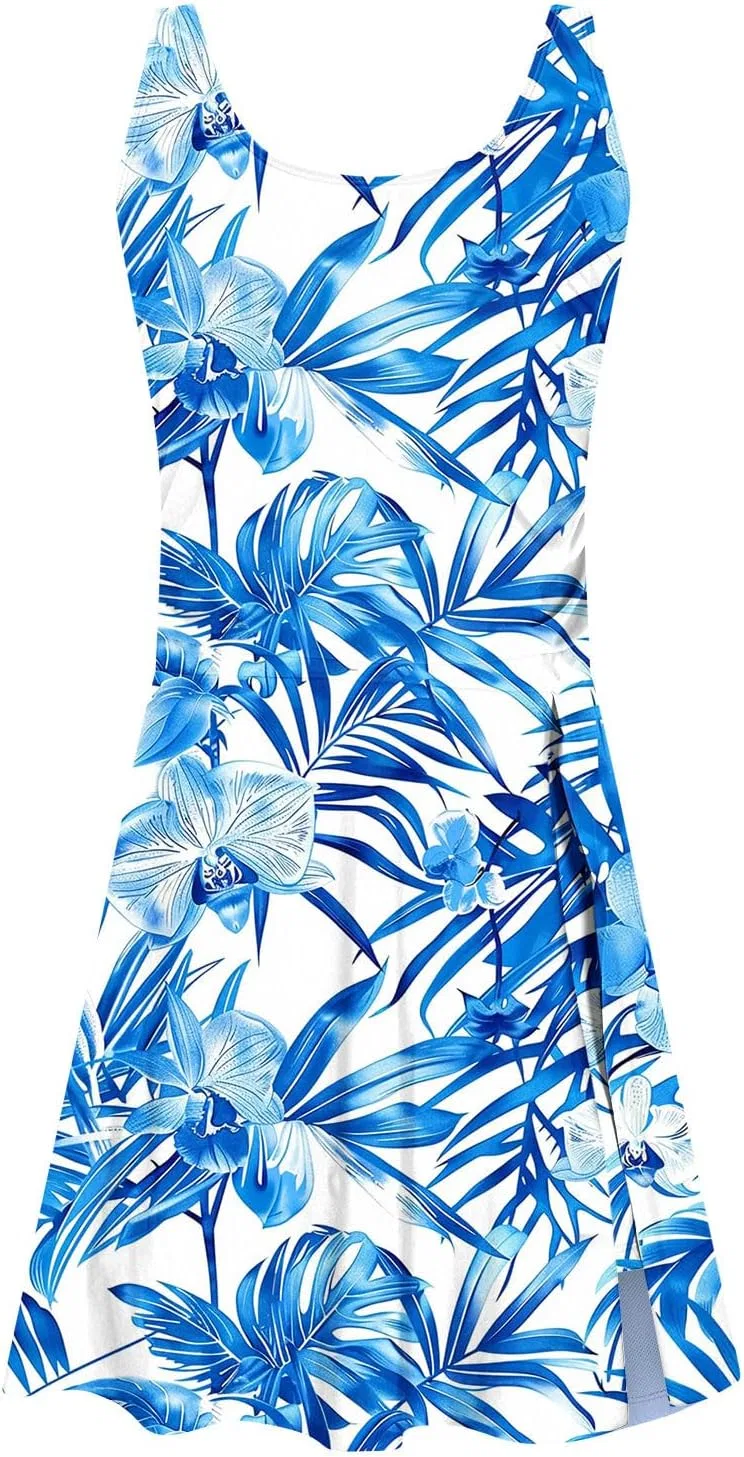 Женский танкини с утяжкой живота, Split Swimdress Skirt Ruched, Multicolor — фото 4