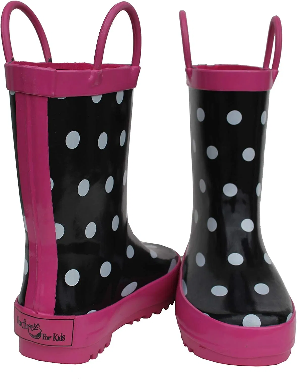 Детские резиновые сапоги для девочек Foxfire, Black White Polka Dots — фото 2