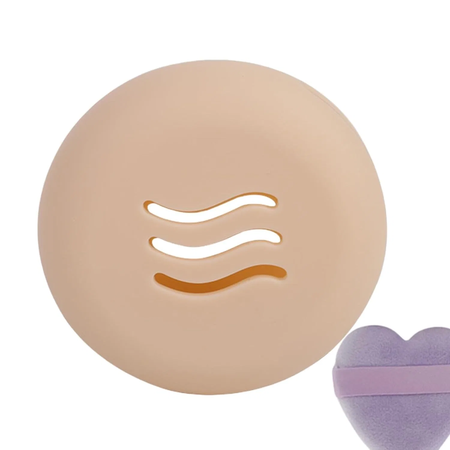 Косметичка для спонжей Silicone Powder Puff Storage Box Shenrongtong, 1 шт, Khaki