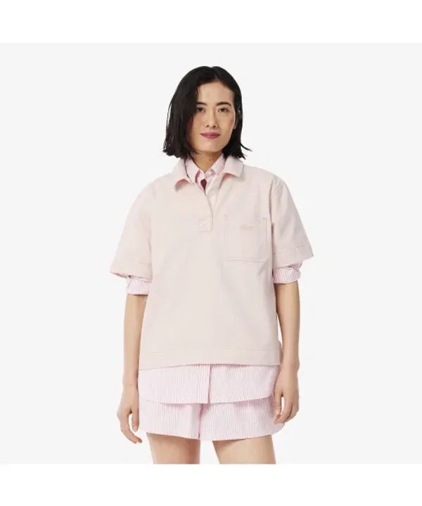 Поло-рубашка Lacoste джинсовая, синяя