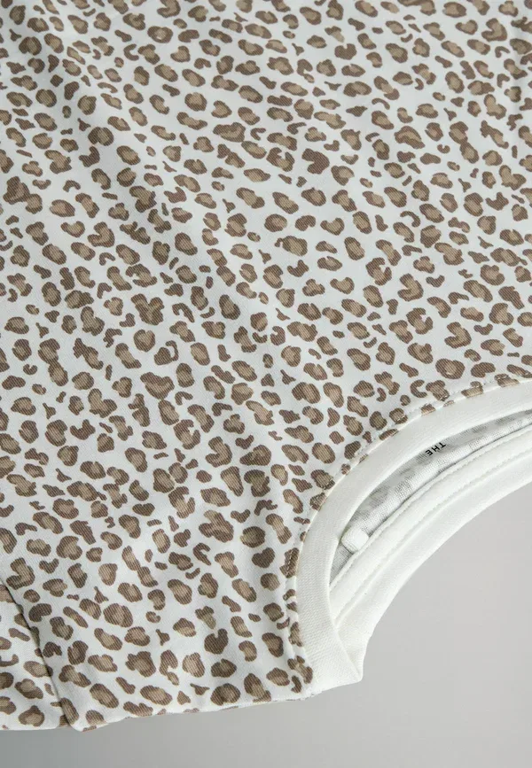 Футболка с принтом Regular fit, короткий рукав, набор 5 штук Animal print The Set, Leopard Taupe, Light Pink Stripe, Warm Stone, светло-розовый/бежевый — фото 2