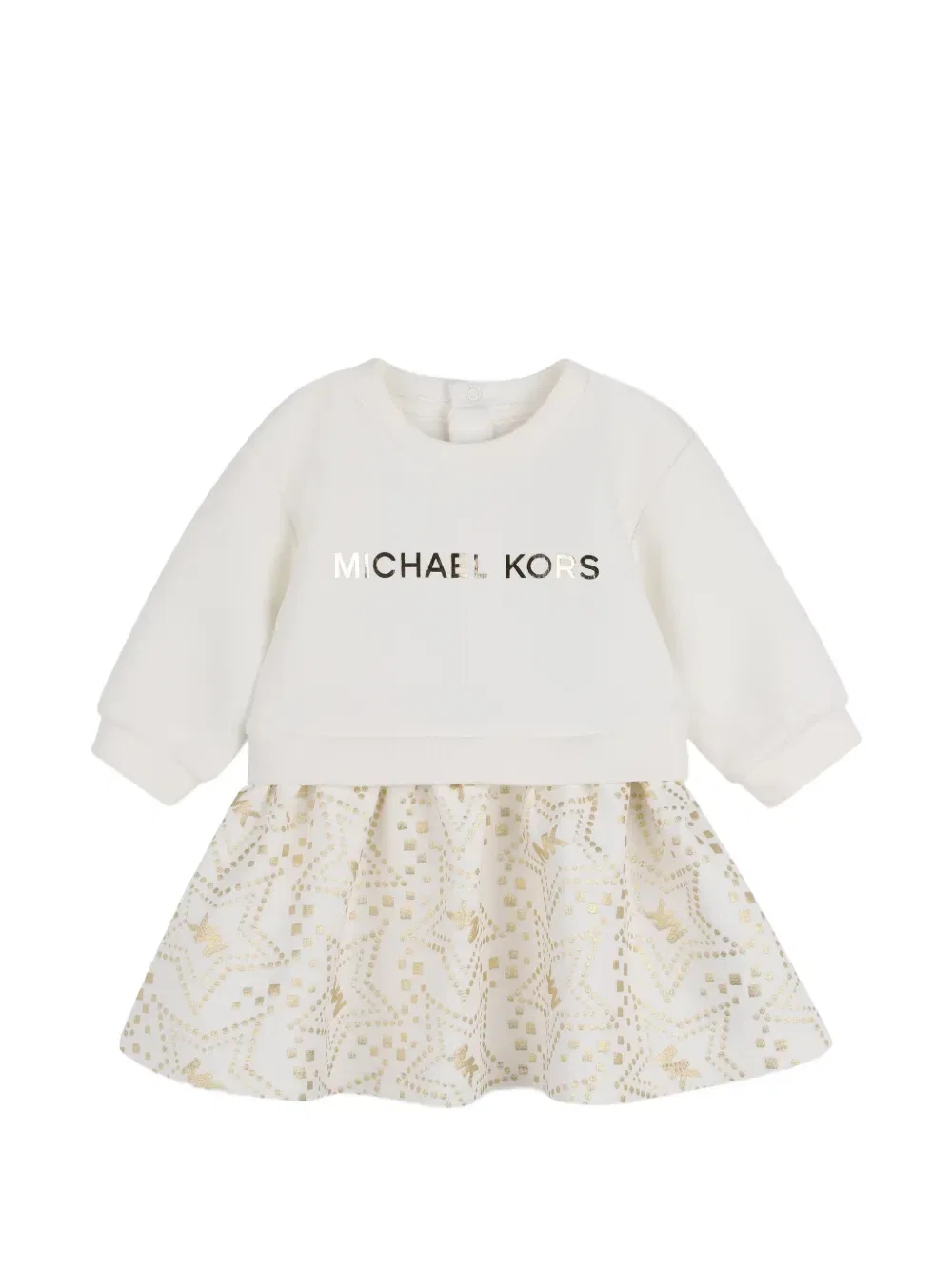 Расклешенное платье с логотипом Michael Kors Kids, бежевый