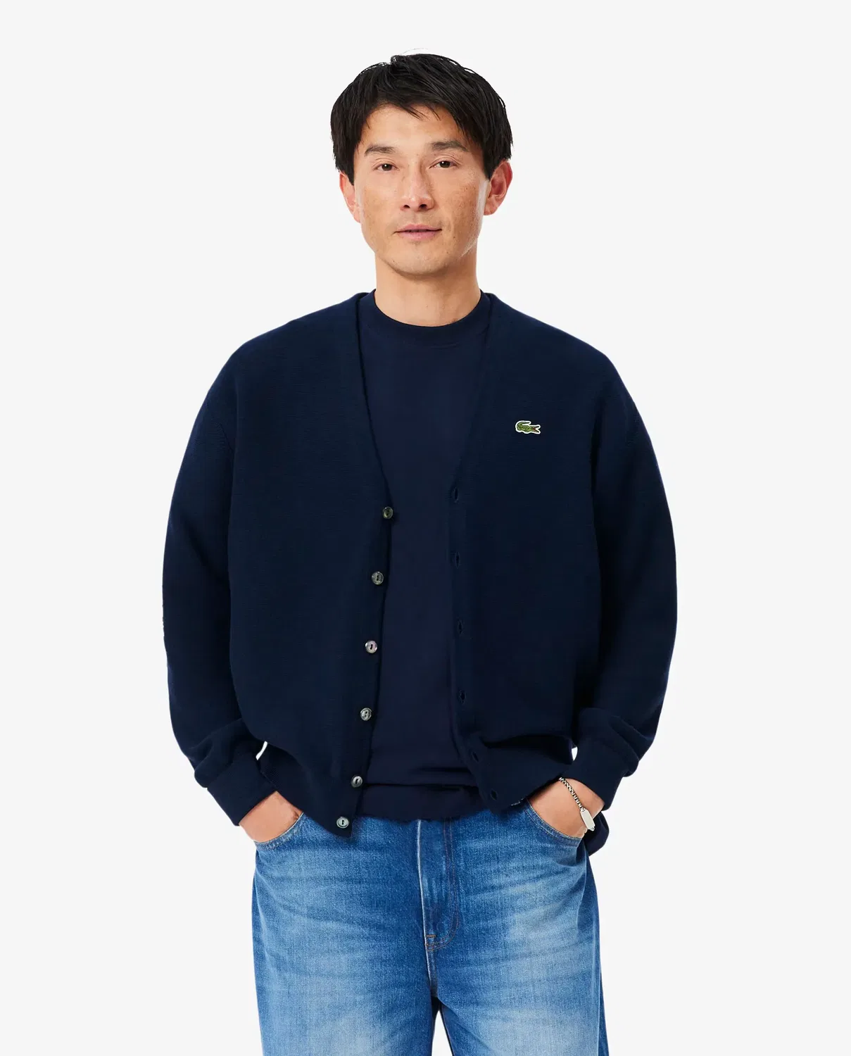 Кардиган мужской Lacoste, из органического хлопка, Azul Marino