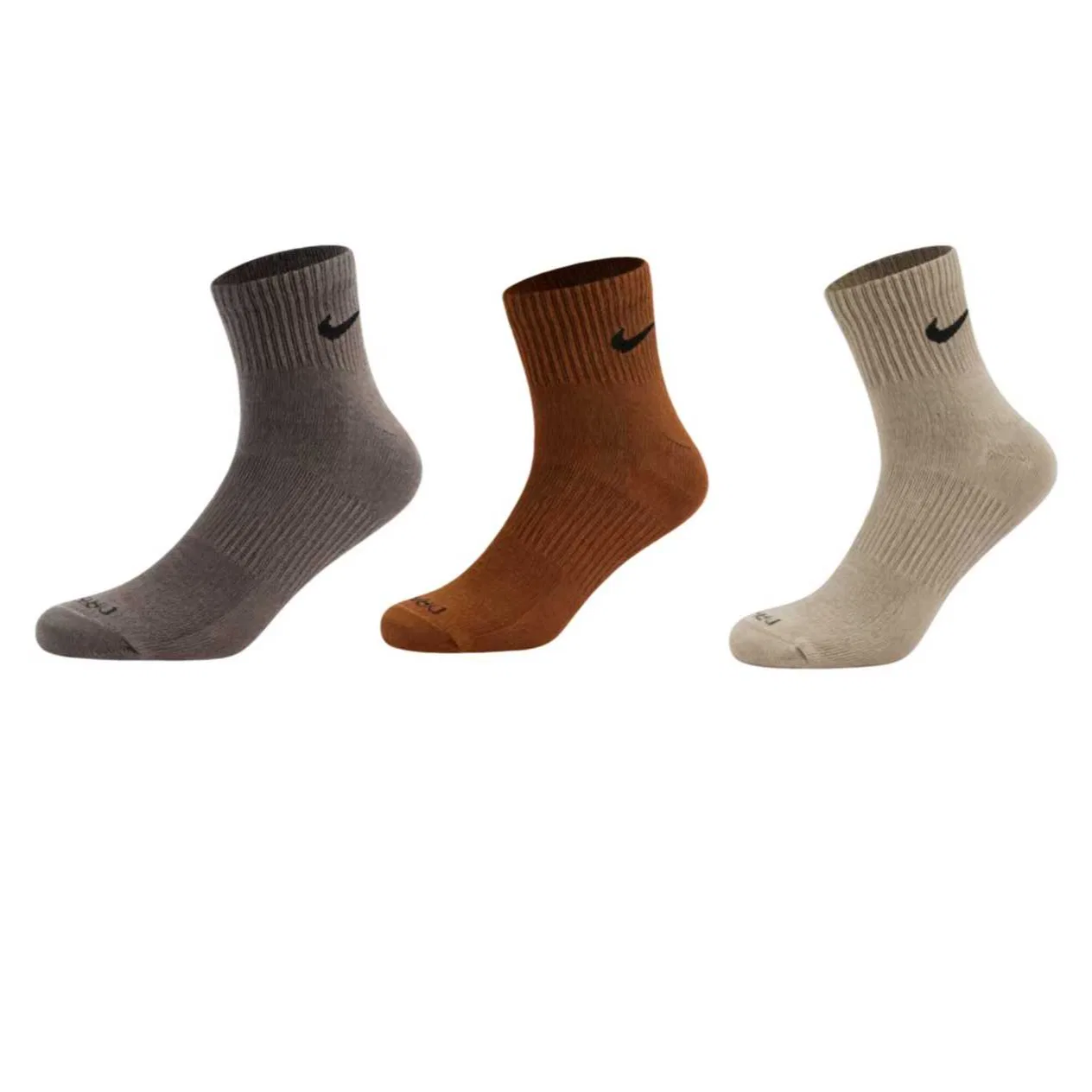 Носки с низким вырезом Nike Dri-FIT Everyday Plus Lightweight, 3 пары, Sandalwood Brown/Black/Walnut Brown/Black/Limestone Gray/Black
