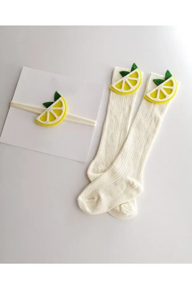 Детские носки для девочек с рисунком Lemon School Socks Eses Bebe, Ecru Set