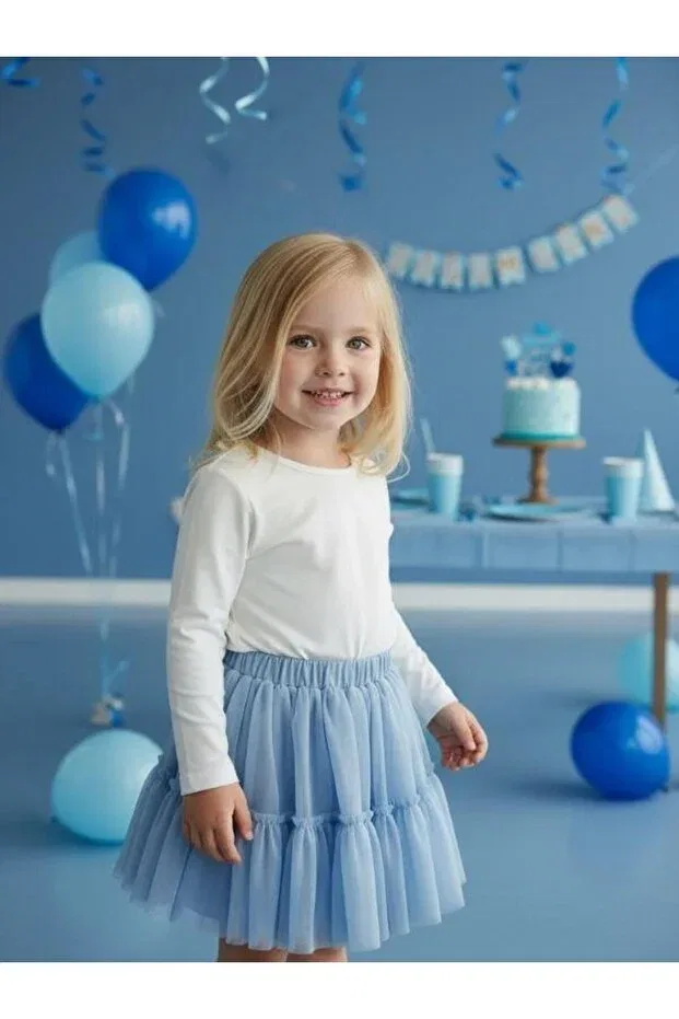 Детская юбка для девочек с эластичным поясом Zekids, Blue