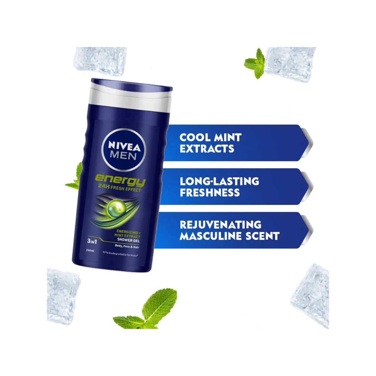 Гель для душа Energy, NIVEA, 250 мл — фото 4