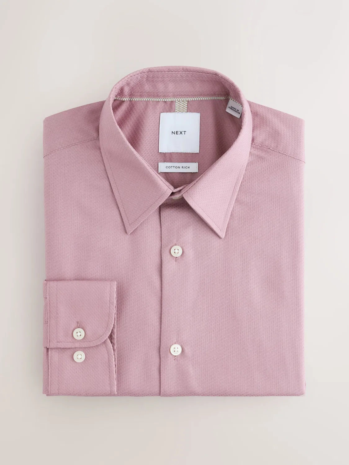 Рубашка с текстурой, Slim Fit Next, розовая
