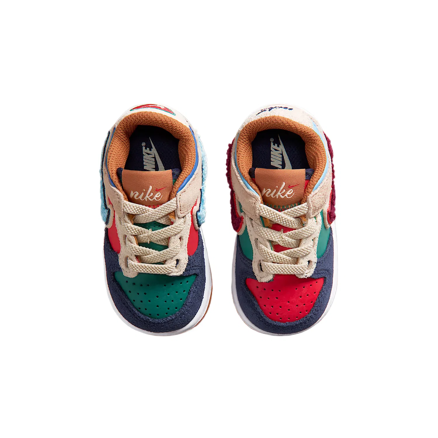 Детские кроссовки для мальчиков кожаные Nike, Midnight Blue/Green Noise/Linen/Speed Red — фото 4