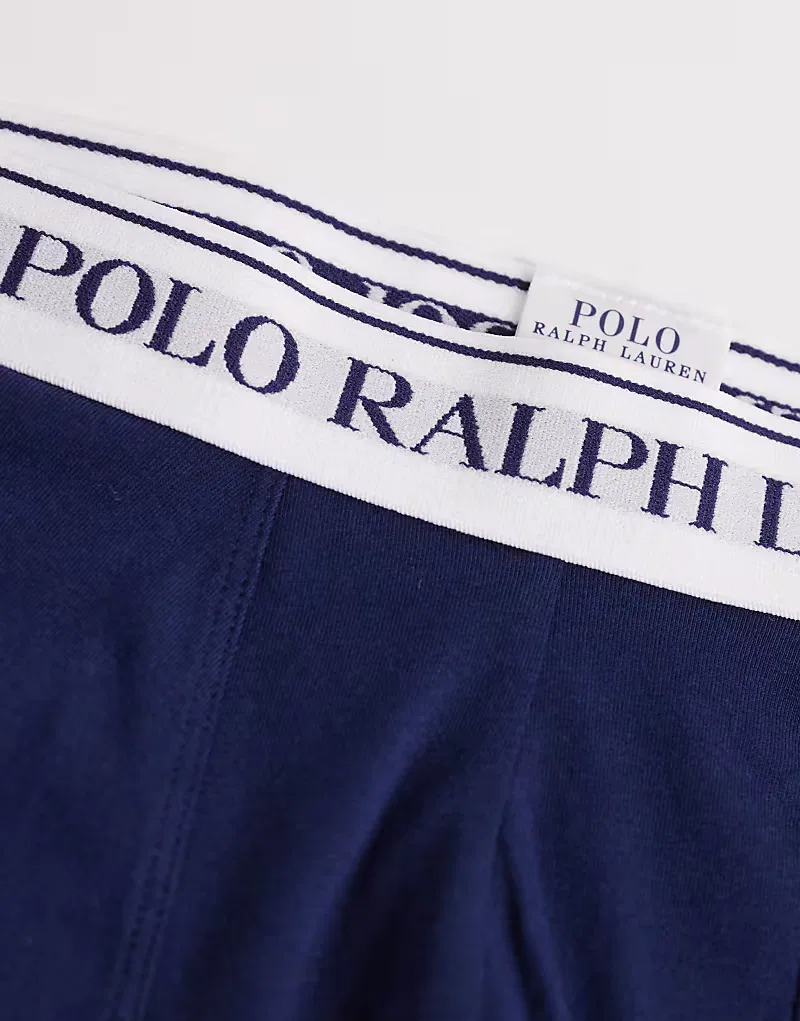 Боксеры-брифы хлопковые стретч 3 шт Polo Ralph Lauren, темно-синий — фото 3