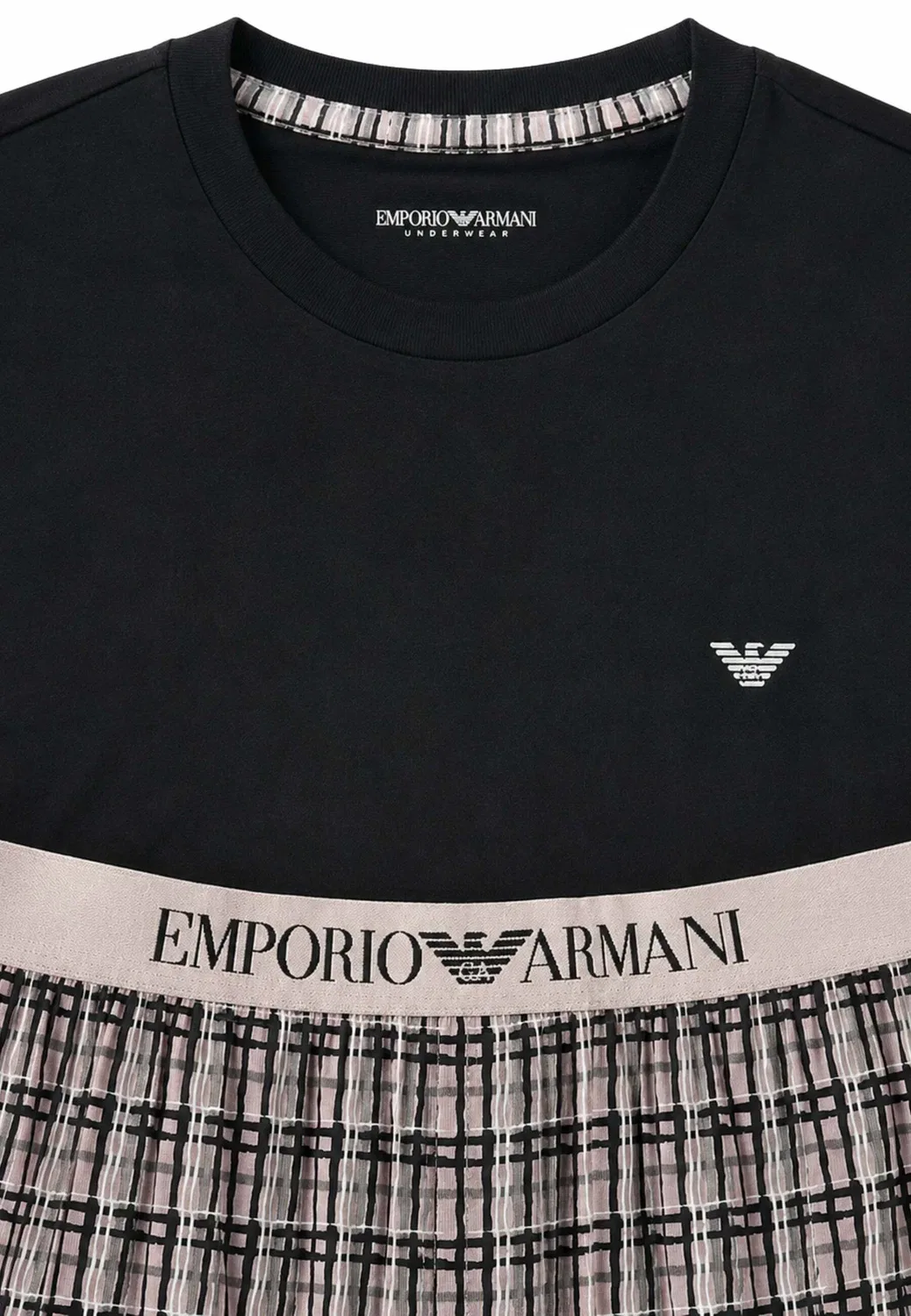 Пижамный комплект Pigiama uomo set - пижамный комплект Emporio Armani, Nero Rosa — фото 4