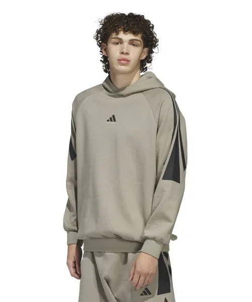 Мужское худи свободного кроя с длинным рукавомAdidas Basketball Spacer Hoody, Red — фото 4