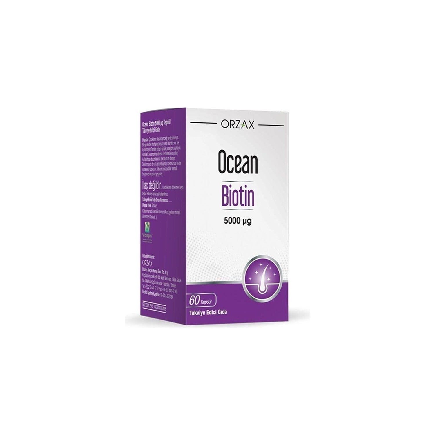 

Добавка Ocean Biotin 5000MCG, 60 капсул