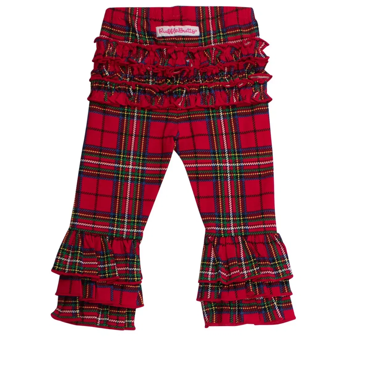 Детские брюки для девочек с оборками Ruffle Flare Pants RuffleButts, Red Nicholas Plaid