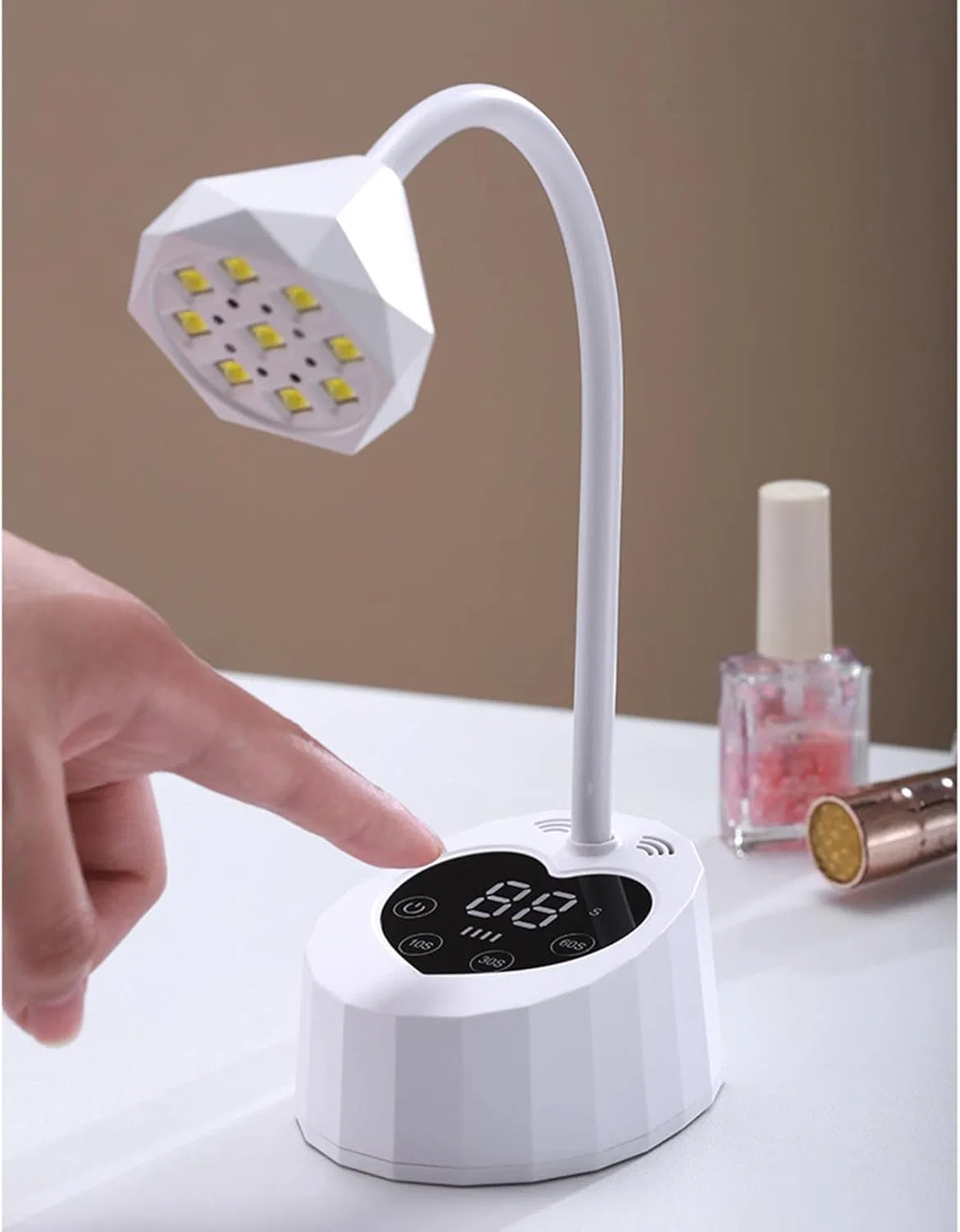 Беспроводная LED-лампа для сушки гель-лака с автоматическим датчиком Plyisty, White — фото 3