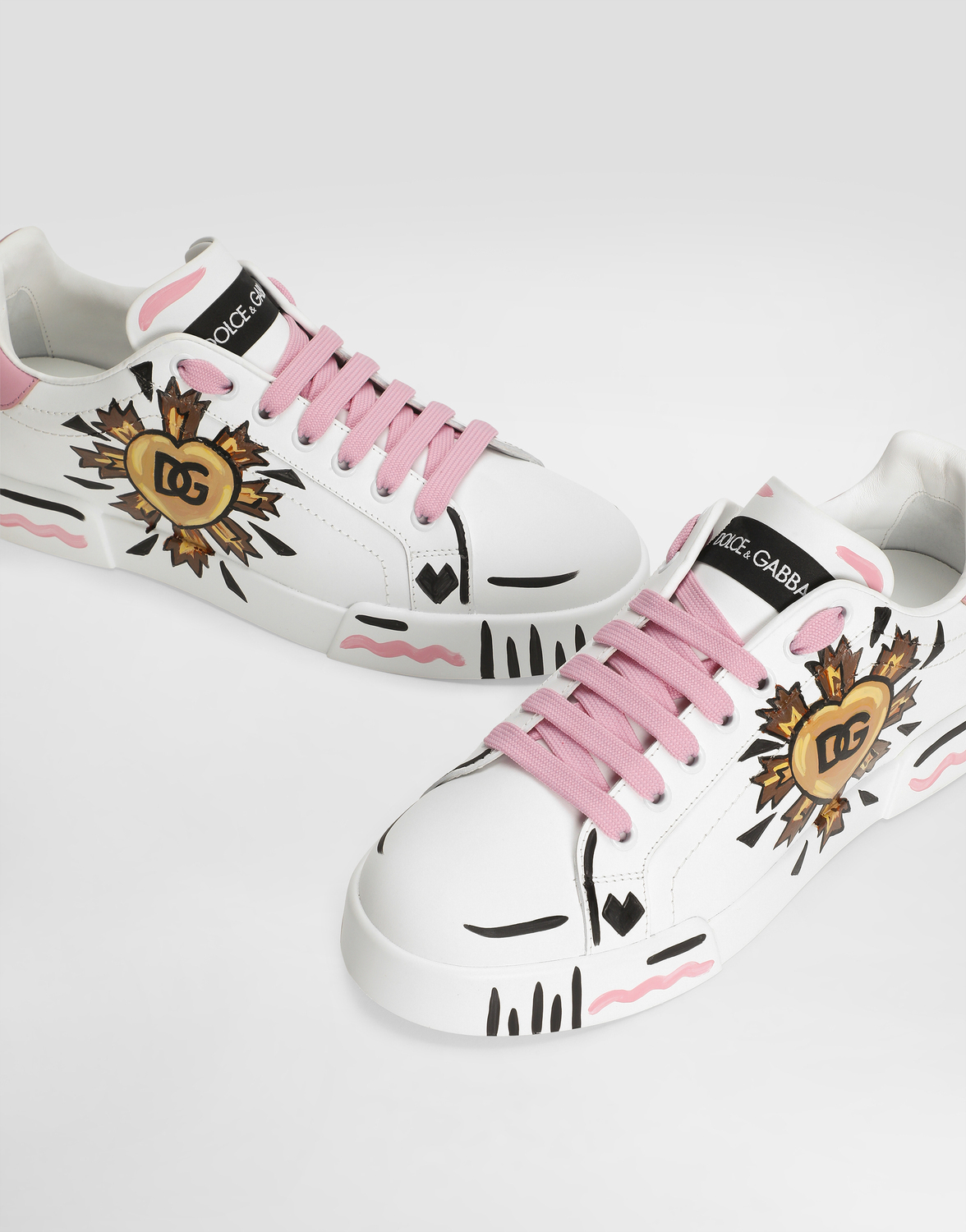 Кроссовки portofino light из телячьей кожи наппа со стробельной прострочкой Dolce & Gabbana, мультиколор — фото 4