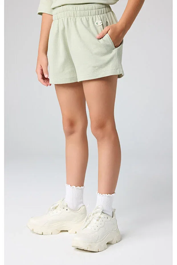 Детские шорты для девочек хлопковые Eco future shorts organic cotton green kids shorts-404973-gs072 Champion, Green-17 — фото 4