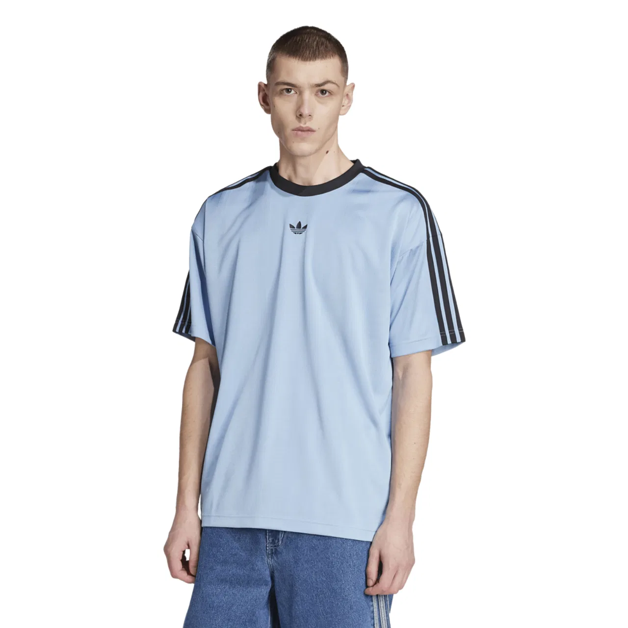 Мужская джерси Jacquard Adidas, цвет Black/Ash Blue
