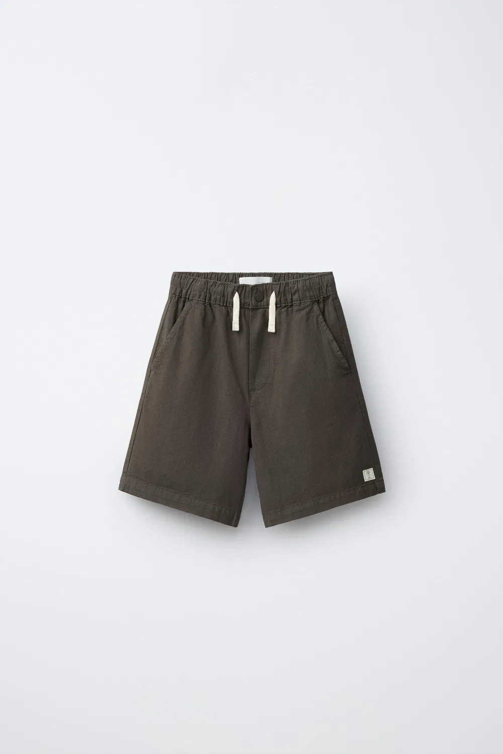 Хлопковые шорты-бермуды на резинке ZARA, Brown