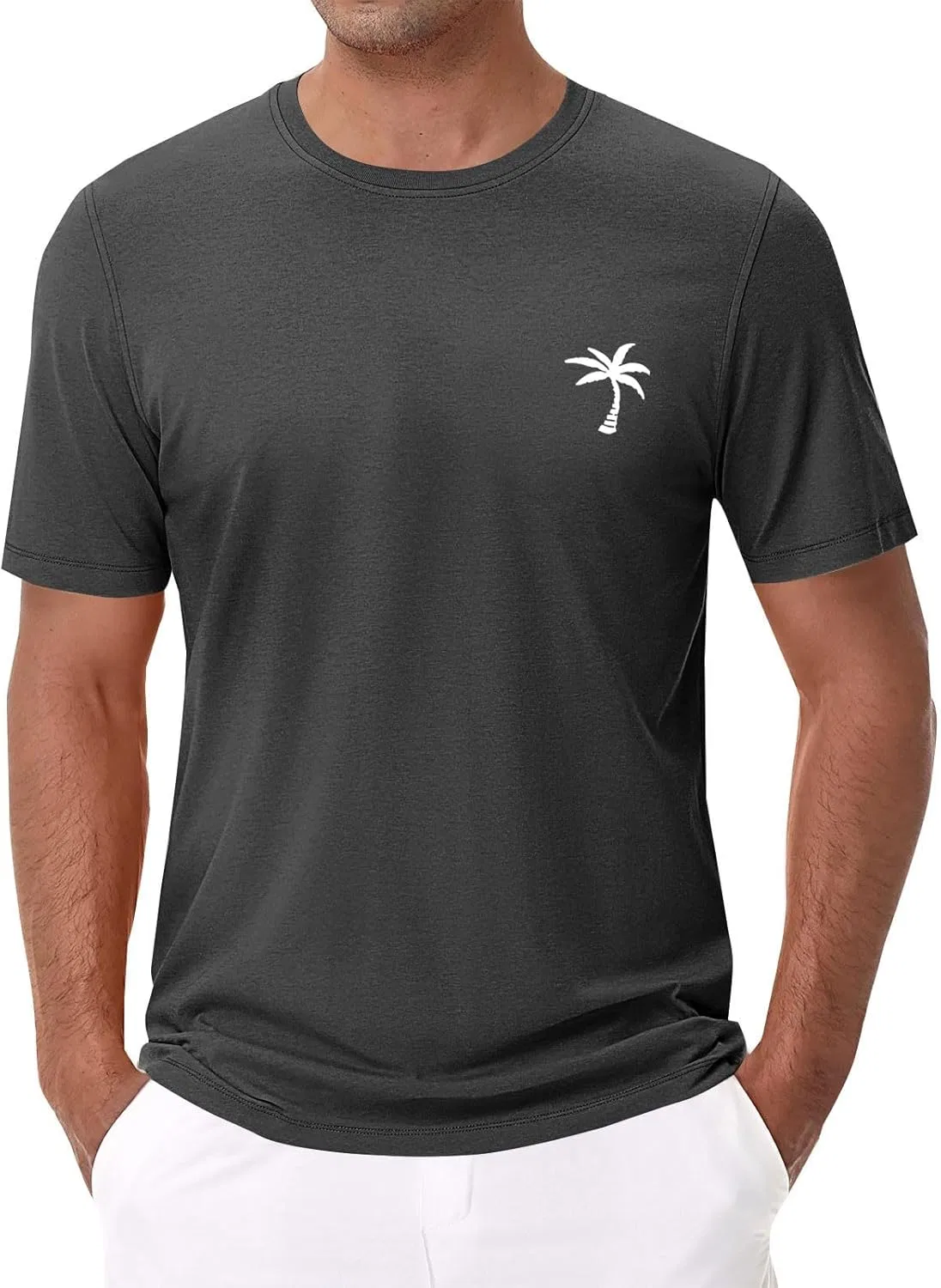 Мужская футболка с пальмами Quick Dry, Dark Gray