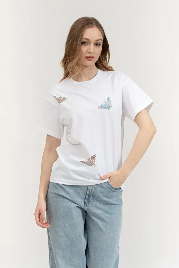 Женская футболка с коротким рукавом Emporio Armani, White