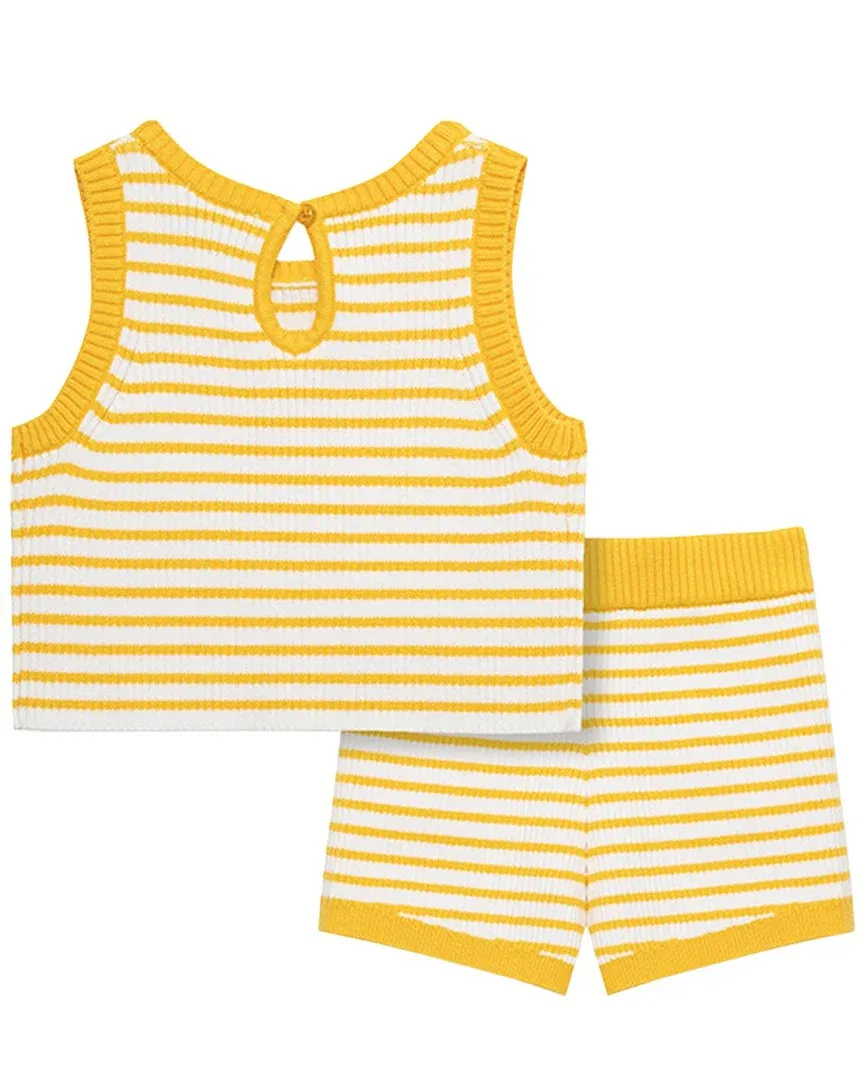 Детский комплект вязаный с контрастной отделкой Novelty Knit Habitual, Yellow — фото 2