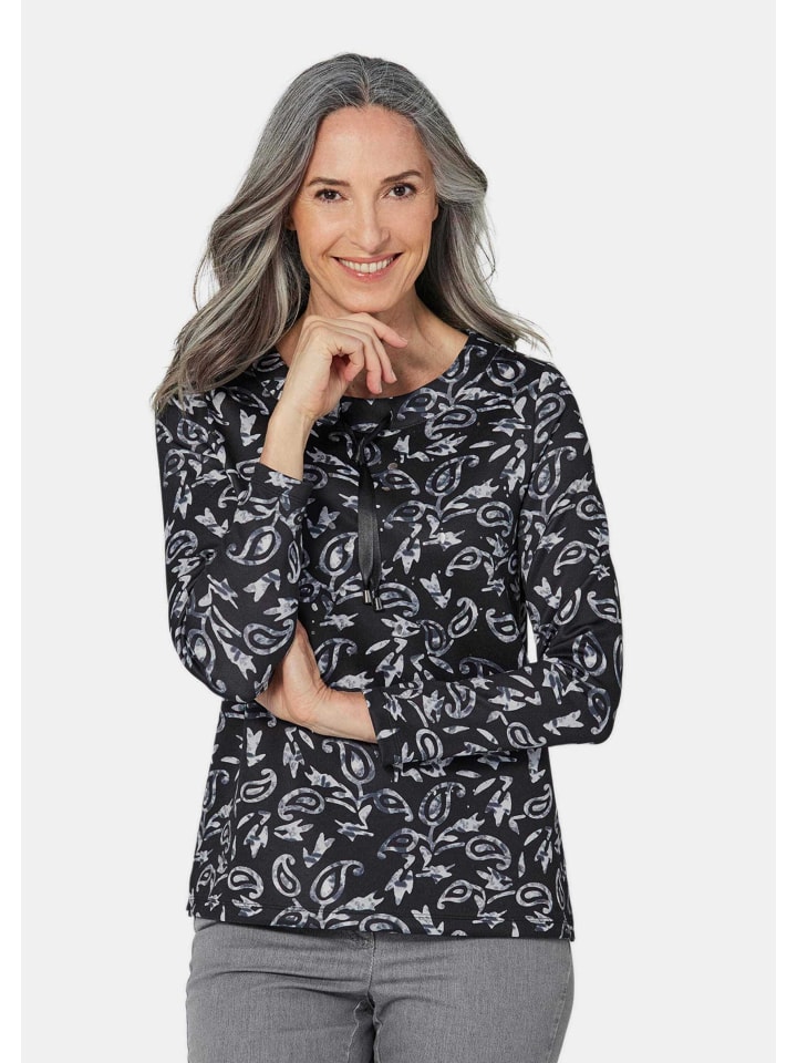 

Рубашка с длинными рукавами и металлическим принтом черного цвета/с узором GOLDNER