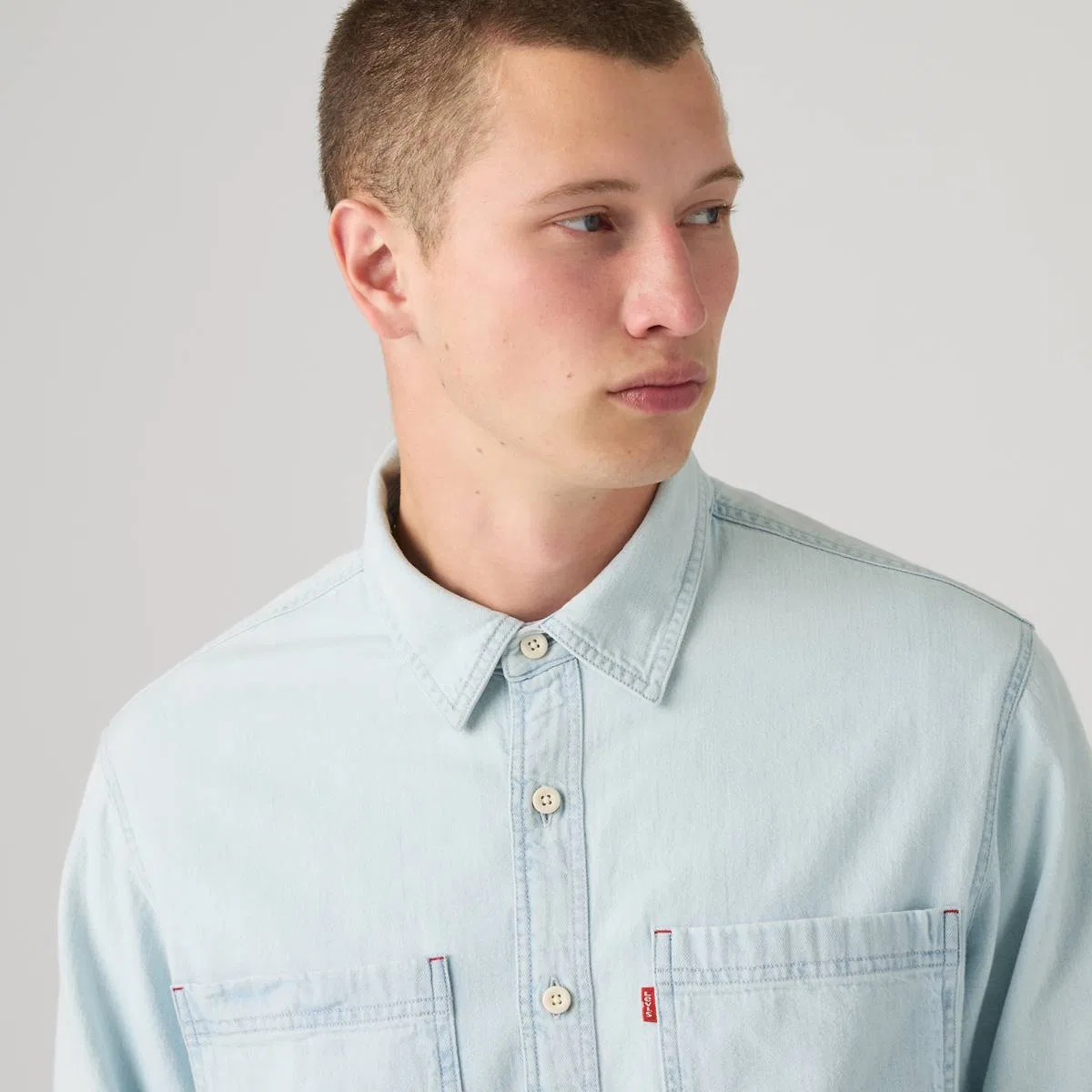 Свободная джинсовая рабочая рубашка Mariposa Levi's, Luisa Light Wash - Light Wash — фото 2